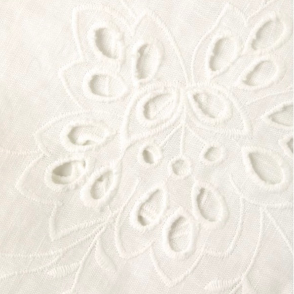 Rebecca Taylor Sarah Embroidered White Blouse, Size L, NWT - Picture 3 of 16